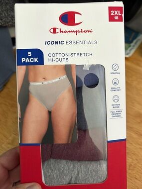 Champion Women’s Hi Cut Iconic Essentials Cotton Underwear 5-Pack NIB